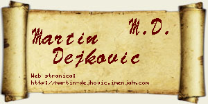 Martin Dejković vizit kartica